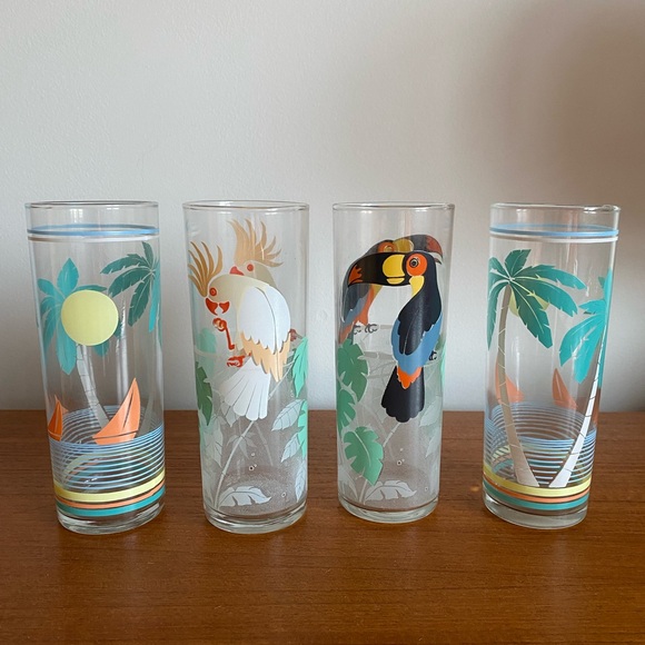 80’s tiki Tom Collin’s glasses - Picture 1 of 1